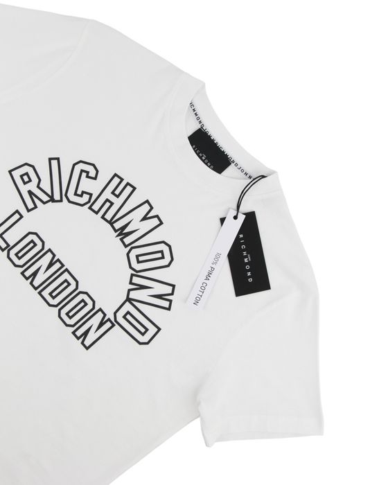 JOHN RICHMOND Нова чоловіча біла футболка з принтом. Оригінал. (M-L)