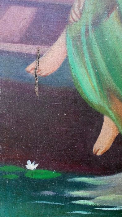 Картина антиквариат "Лесные нимфы"