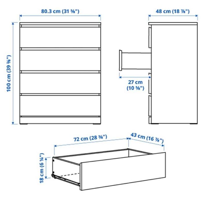 Komoda Ikea Malm 80x100cm