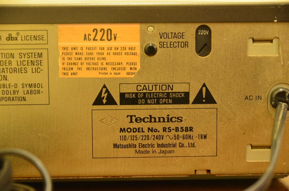 Gravador de Cassetes Technics RS- B58R