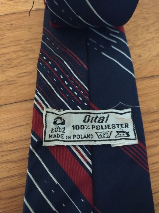 Krawat Ortal Łódź PRL Granat