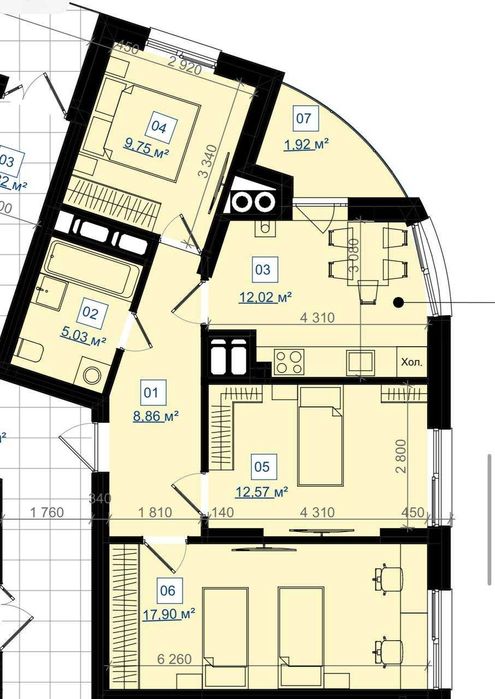 3-х км квартира по ціні 2-х кімнатної