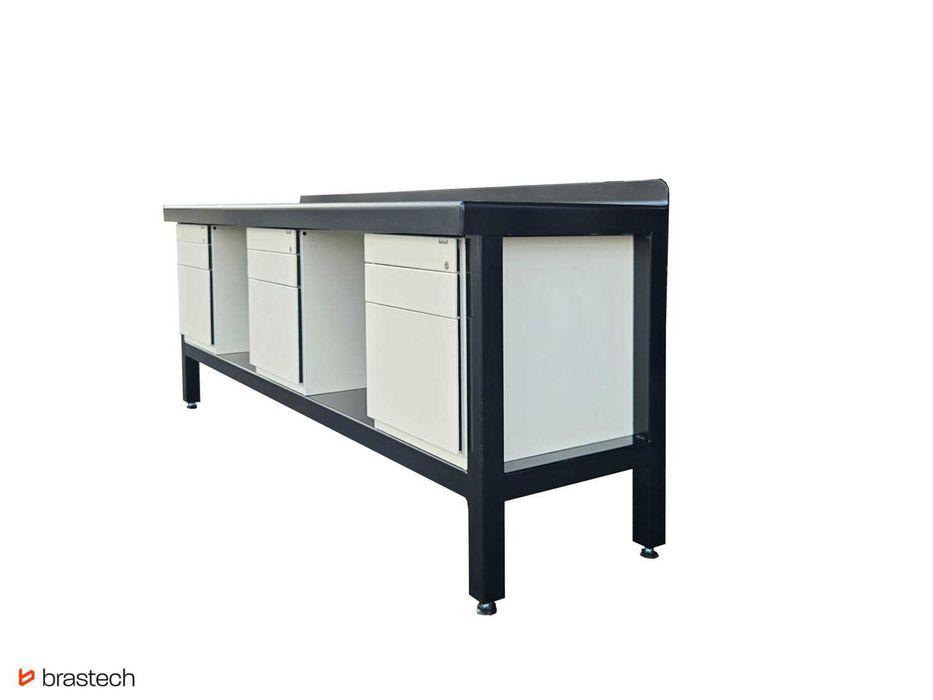 Stół warsztatowy 90 x 232 x 61,5 cm Blat stalowy 5 mm, waga 265 kg