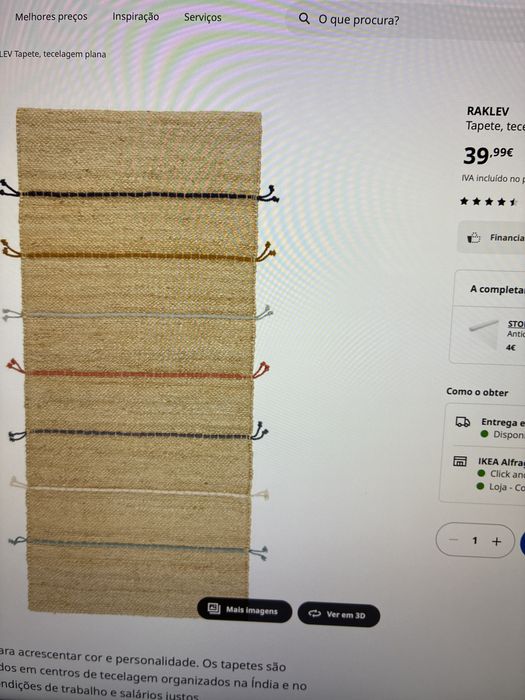 Par de Tapetes Passadeira  IKEA Raklev bom estado