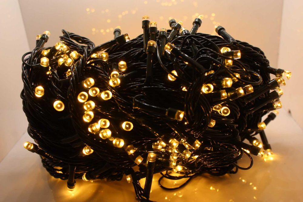 Lampki choinkowe 500 led ciepłe białe 21 metrów zewn i wewnetrzne prog