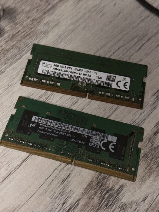 Оперативна памʼять ОЗУ для ноутбука SODIMM DDR4 2х4 гб