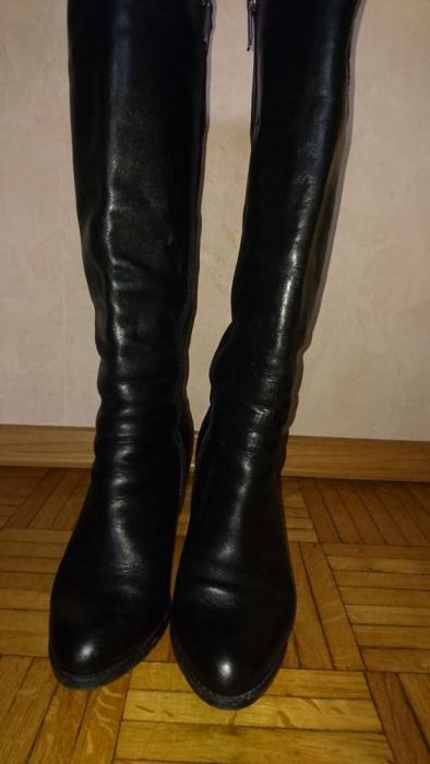 Zimowe ocieplane skorzane Kozaki Carinii 37