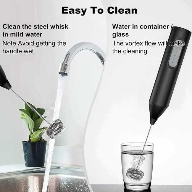 Mini Batedor 3 Velocidades Recarregavel USB - C