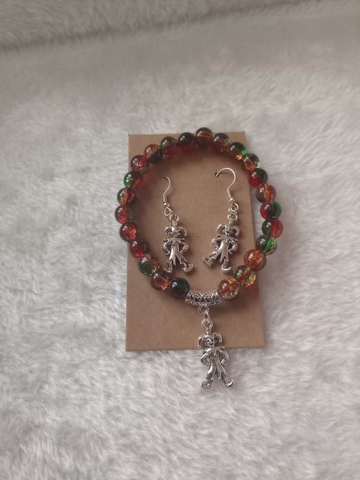 Bransoletka i kolczyki z motywem Stańczyka -komplet