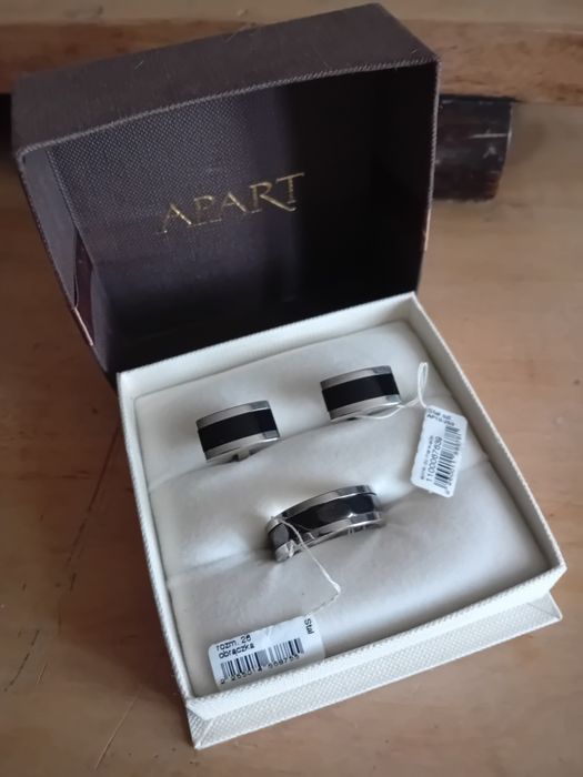 Apart, biżuteria męska, spinki i obrączka "26"