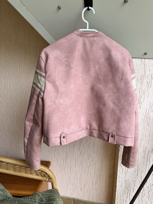 Шкірянка Рожева  куртка crop
