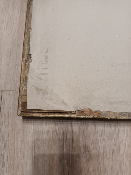 Obraz stary, PRL, drewniana rama, zabytek