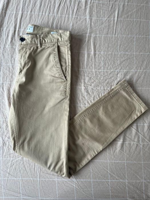 Zara Chino Trouser Slim Fit EUR 38 beżowe chinosy spodnie casual smart office basic