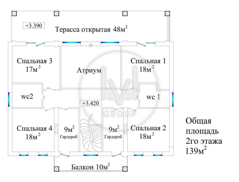 Будинок S=380 м² 4 спальні басейн берег