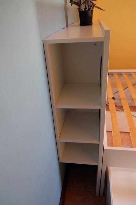 Cama "BRIMNES" Ikea c/arrumação e cabeceira (140x200cm)