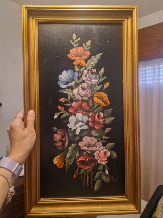 Quadros retangulares a óleo
