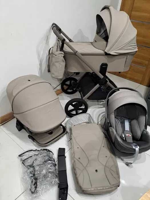 Venicci upline 2 Taupe 3w1 Beżowy fotelik cybex cloud t plus Mirage Grey