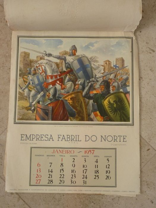 calendário antigo com lindas estampas/ aguarelas