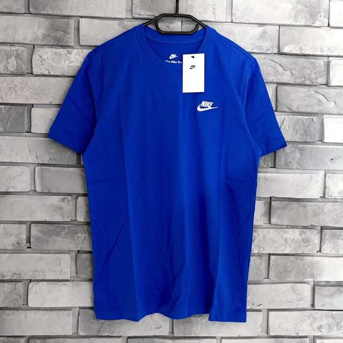 Koszulka t-shirt nike air swoosh haft logo tee niebieska blue tech drill