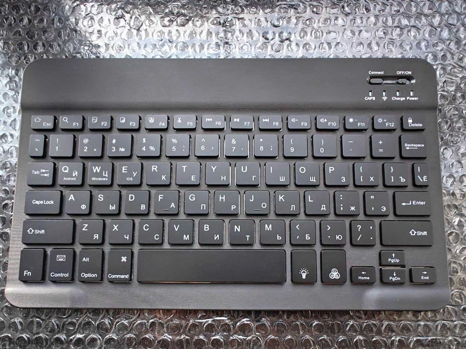 rgb bluetooth клавиатура с подсветкой для ios, android, windows, ipad
