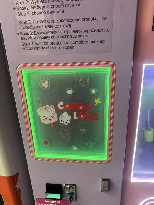 Automat do waty cukrowej Vending – gotowy do pracy