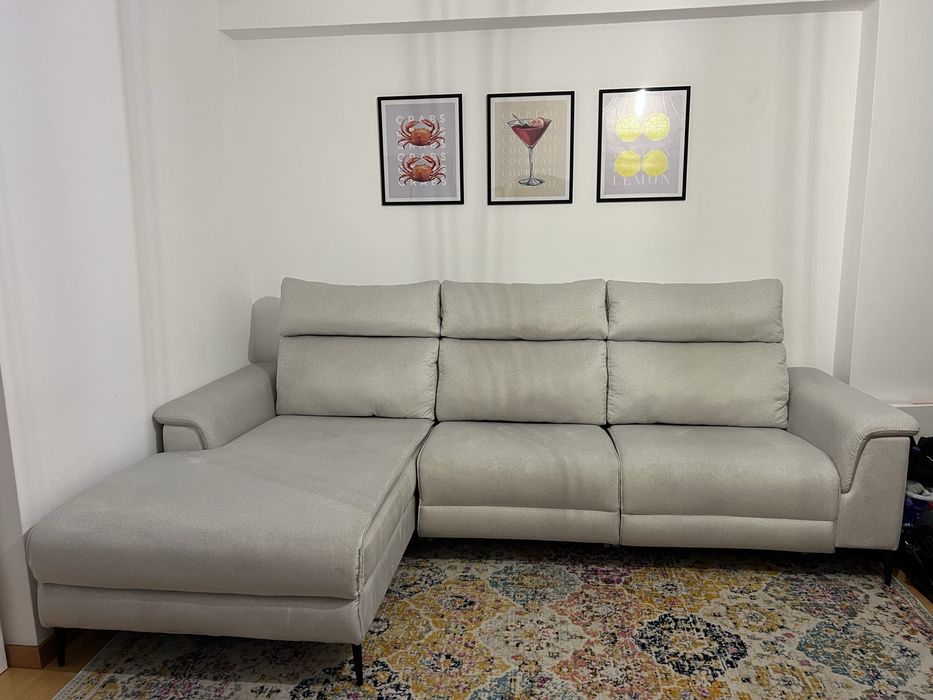 Sofá electrico com chaise long