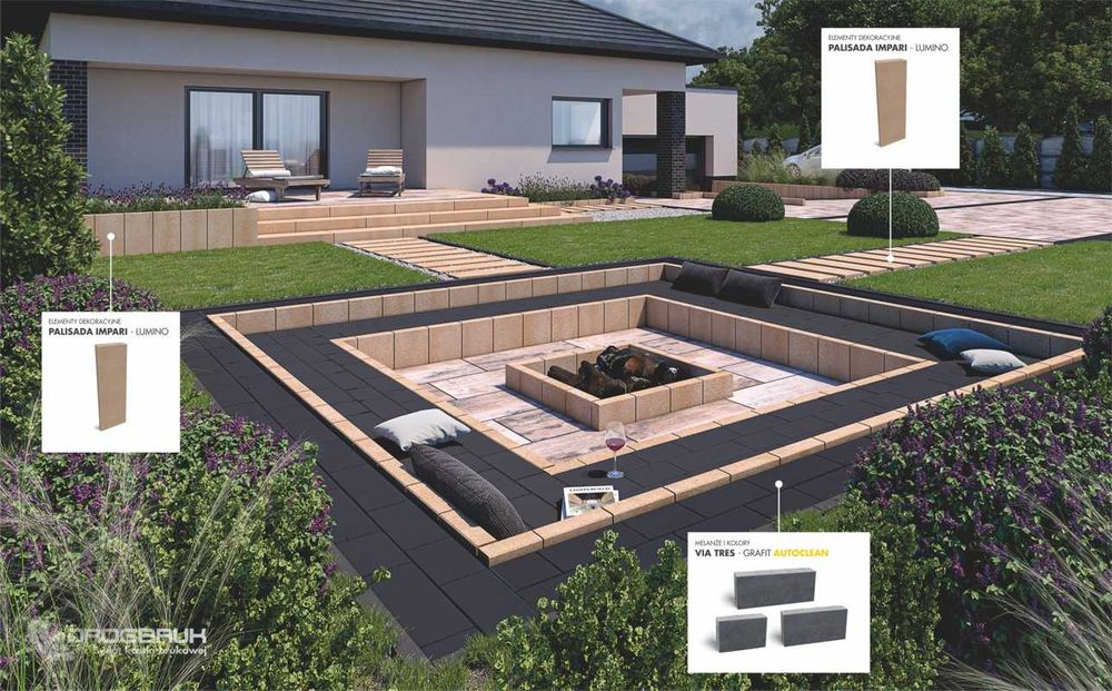 Palisada wysoka Impari, taras, DROGBRUK, DOMBRUK, Projekt GRATIS