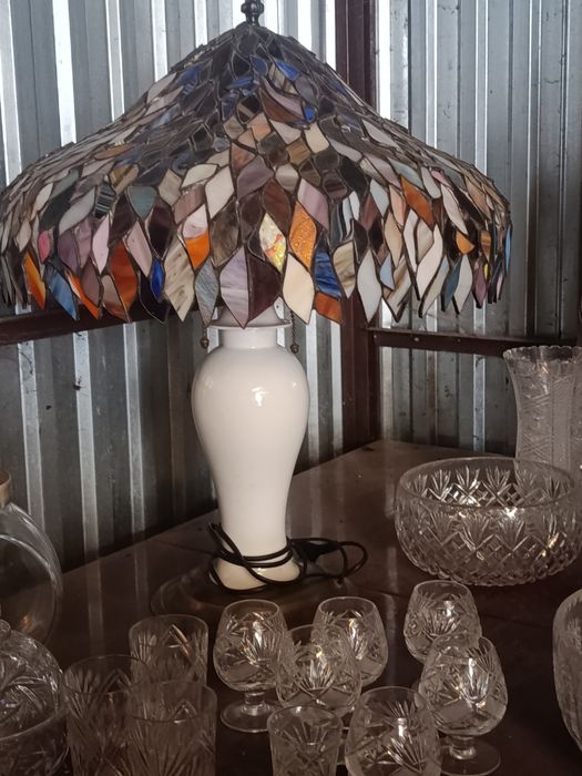 Lampa witrażowa - TIFFANI - porcelana - 60 cm- super stan