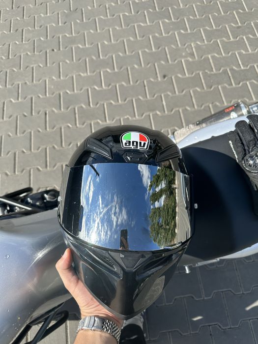 Шлем Мотоциклетный AGV K1S Черный с прозрачным и зеркальным визором