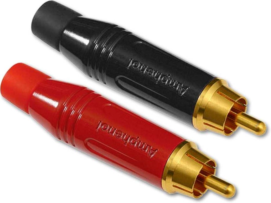 ACPR-RED-BLK Złącze RCA phono wtyki cinch stereo (czerwony i czarny)