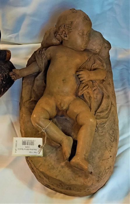 Presépio Figuras Madeira Menino Terracota