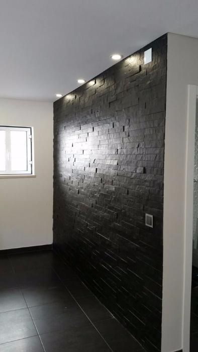 ardósia xisto preta em tiras 5 cm