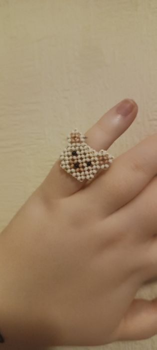 Кільце з бісеру “Милий звірятко”