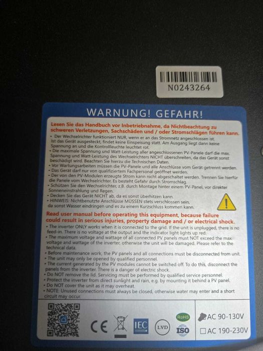 Solar Inverter Marsrick MPPT On-Grid 1600W with Wi-Fi – 120VAC64168948738306122