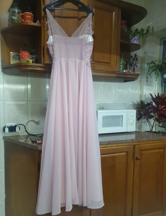 Vestido rosa clarinho