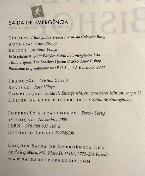 Livro "Aliança das Trevas" da Anne Bishop