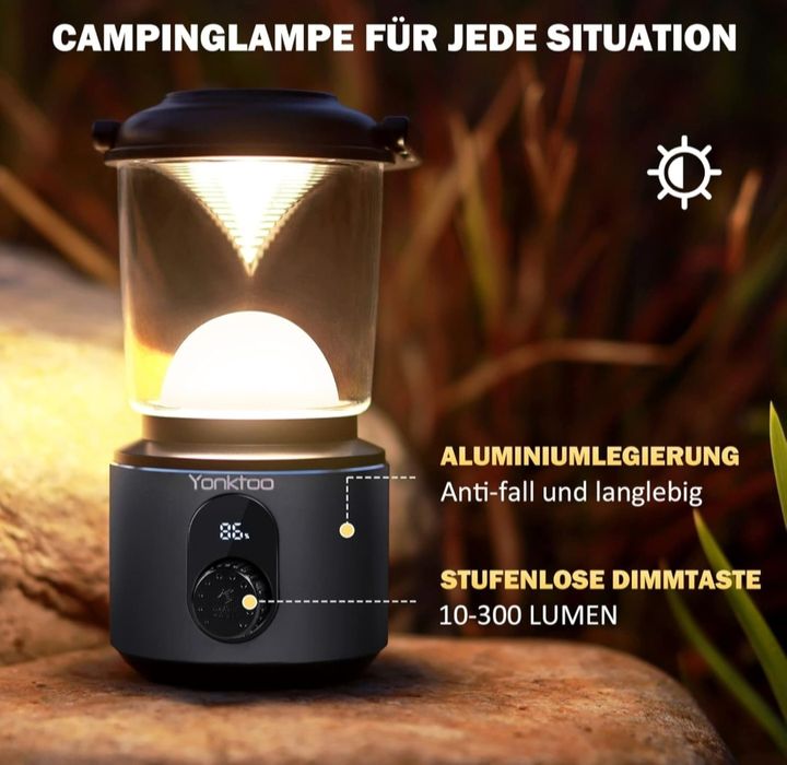 Latarnia Kempingowa Profesjonalna 10400mAh Powerbank 5 Trybów 60 Diod