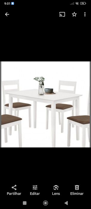 Mesa refeições com 4 cadeiras