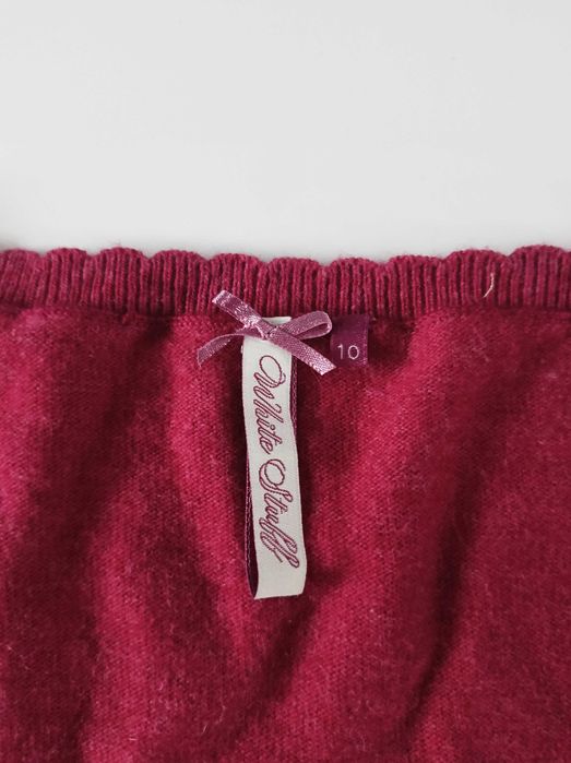 Kardigan damski malinowy lambswool cashmere angora White Stuff 38 M