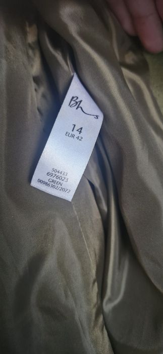 wełna płaszcz damski zieleń  Bhs XL