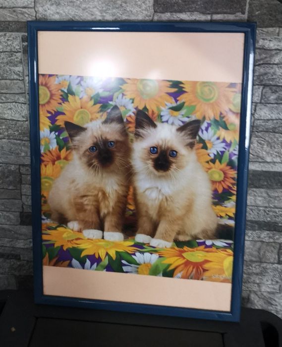 Quadro moldura tons de azul