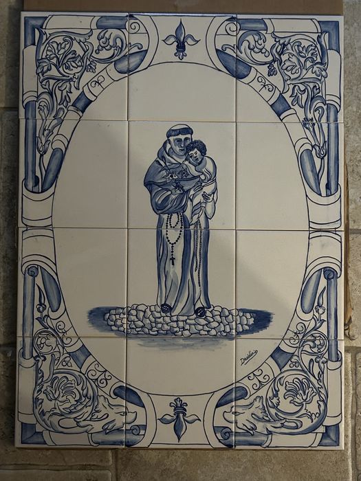 Painel de azulejo pintado à mão (45x60 cm)