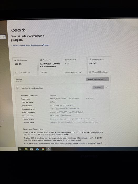 Setup Gamer Completo – Ryzen 5 + RTX 2060 + Monitor 24”