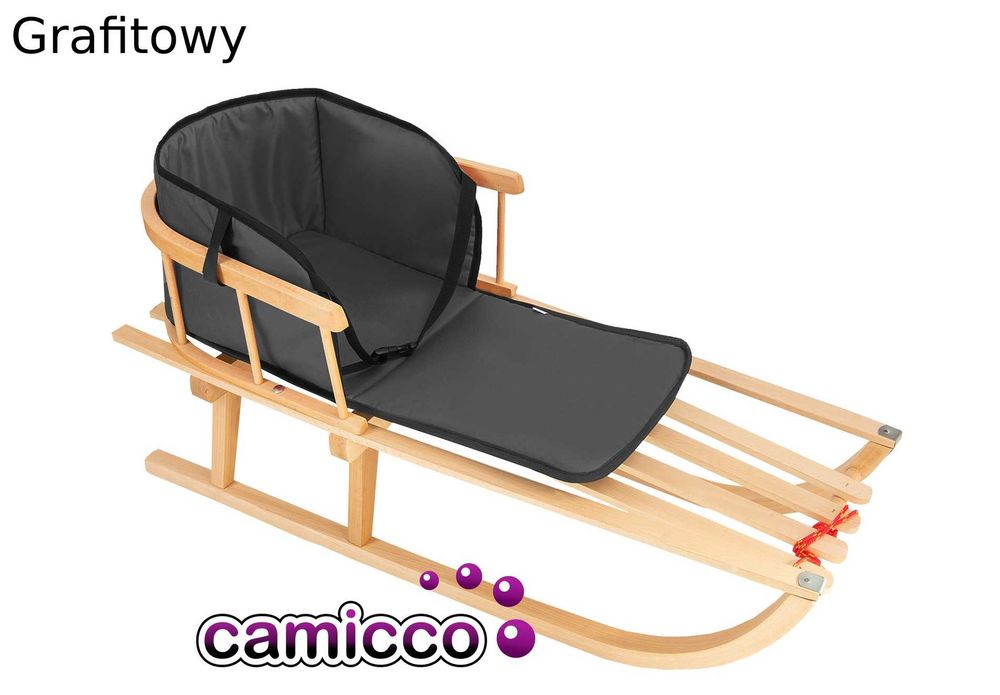 Materacyk sanek drewnianych materacyki sanki drewniane OPARCIEM + pasy