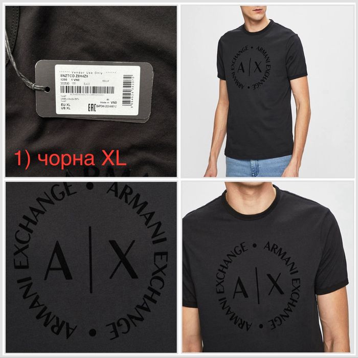 Футболка Armani Exchange чоловіча L XL нова біла оригінал синя чорна