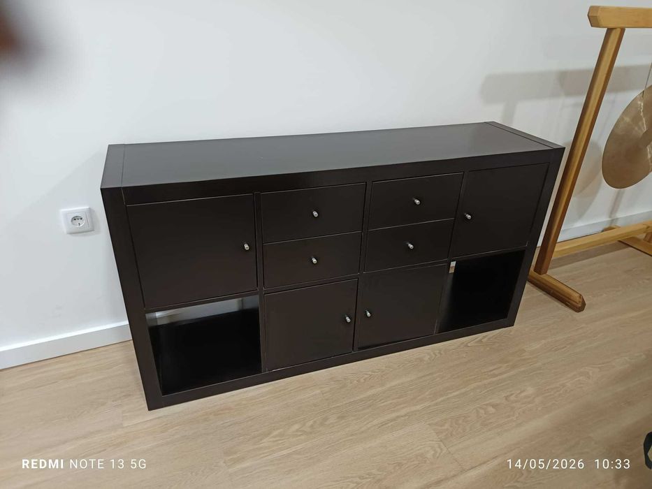 Aparador / Estante modular preta – Excelente estado