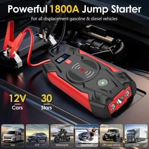 Пуско-зарядний пристрій Бустер Jump Starter для авто 39800мАч