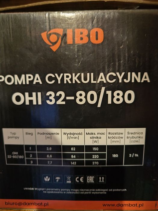 Pompa cyrkulacyjna OHI 32-80/180