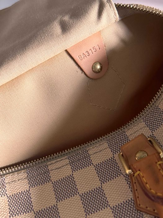 Torebka Louis Vuitton Speedy 30 Damier Azur z rachunkiem oryginalna
