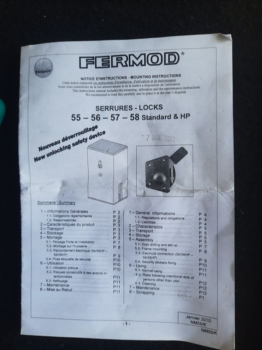 Zamek elektryczny do chłodni/ mroźni Fermod